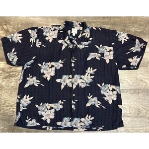 Tommy Bahama Men's Short Sleeve Hawaiian Camp Shirt Size 2XL XXL Silk Linen